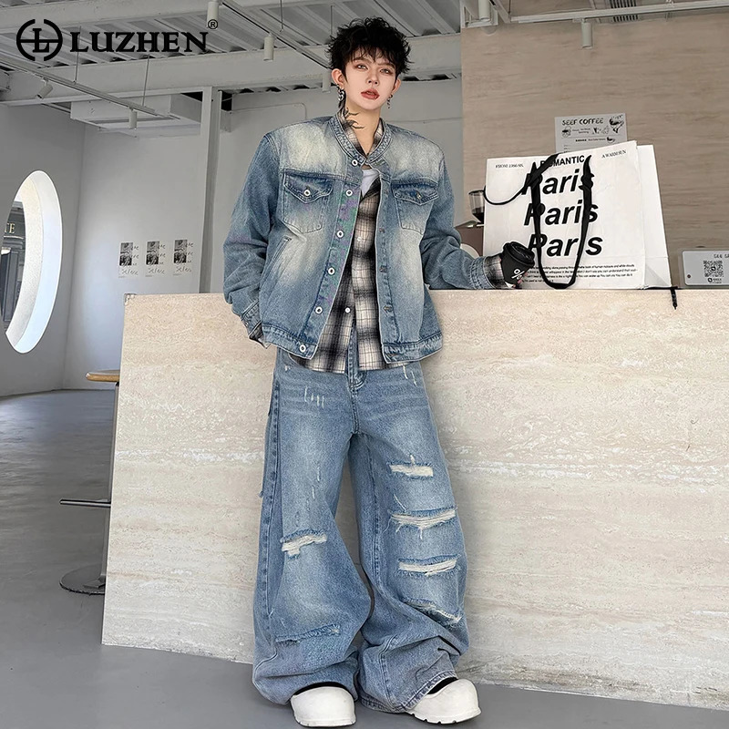 Vintage Fashion For Men - LUZHEN 2026 Autumn Vintage Washed Denim