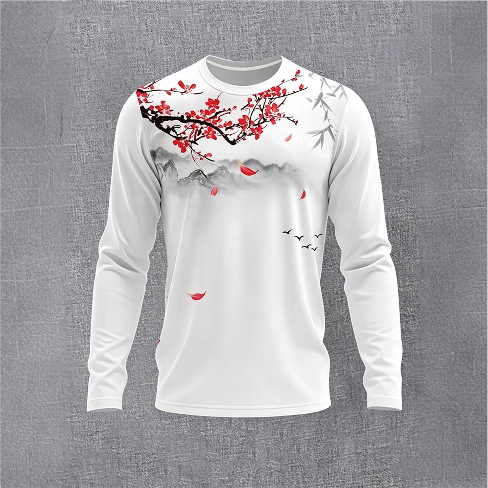 Vintage Fashion Streetwear - Chinese Style Ink Plum Blossom Long