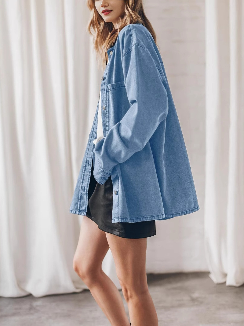 Women's Loose Fit Denim Jacket - Vintage Fashion Hong Kong 评论和价格