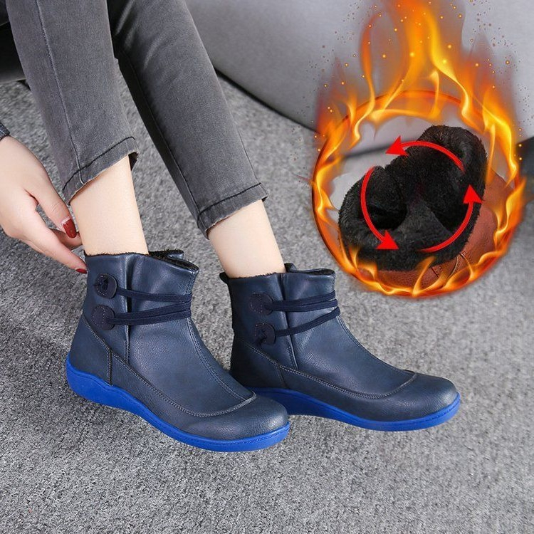 Women Vintage Round Toe PU Lea - Vintage Fashion For Men 评论和价格