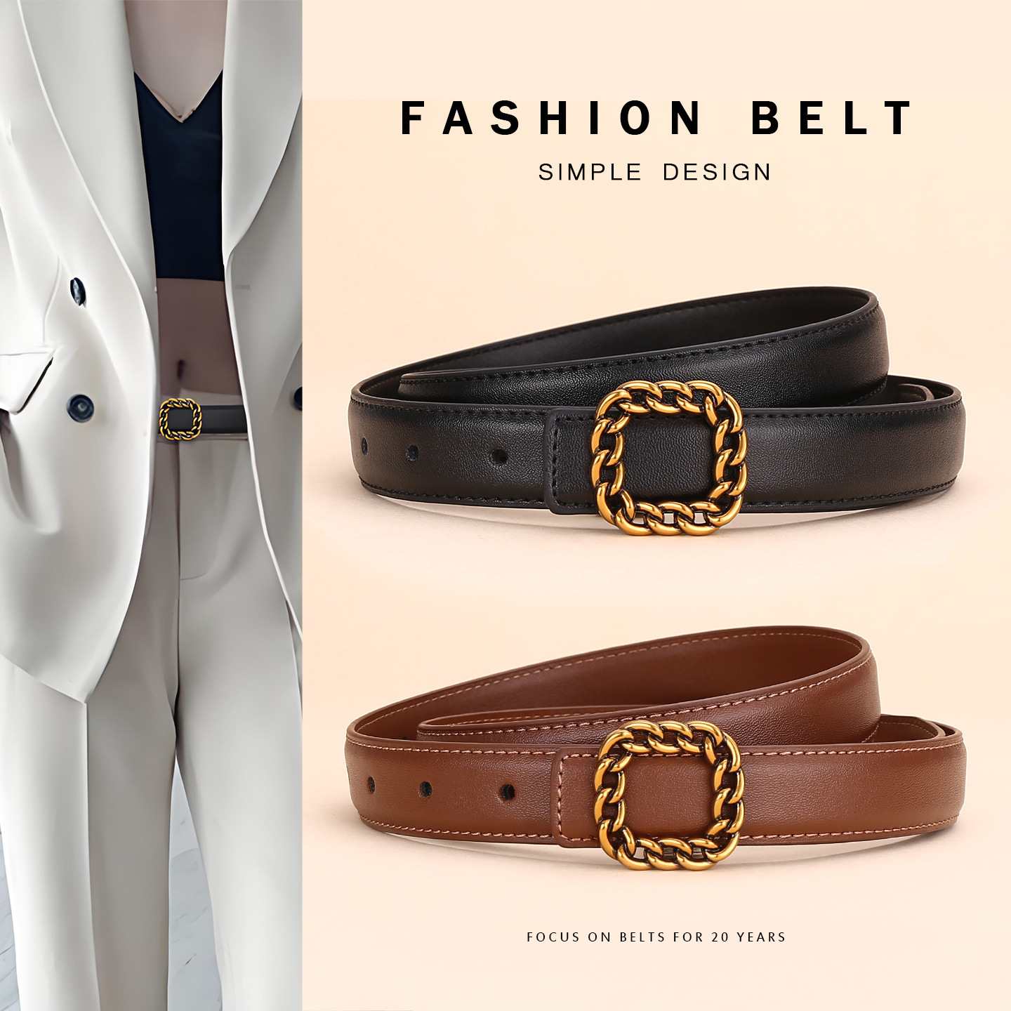 Ladies' Vintage Square Buckle  - Vintage Fashion Looks 评论和价格