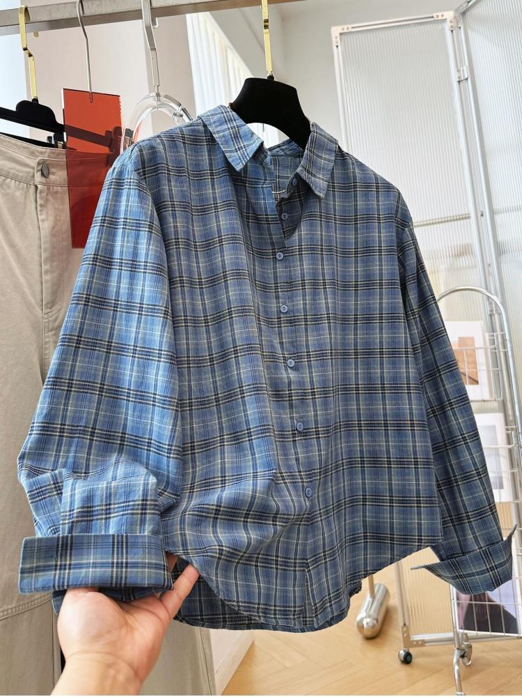 Women Vintage Plaid Cotton Lon - Vintage Fashion Style Female 评论和价格