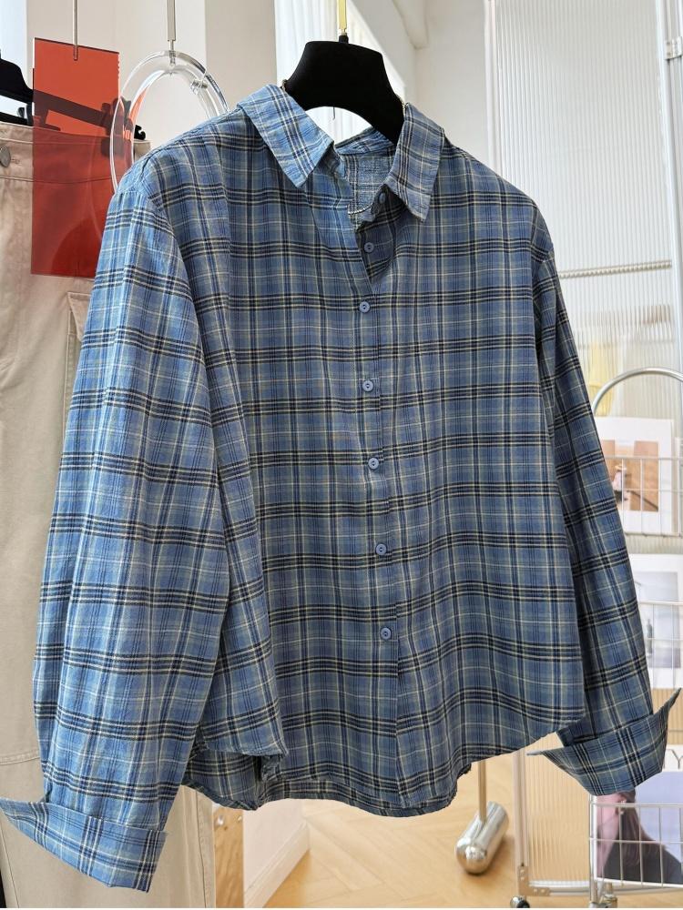 Women Vintage Plaid Cotton Lon - Vintage Fashion Style Female 评论和价格