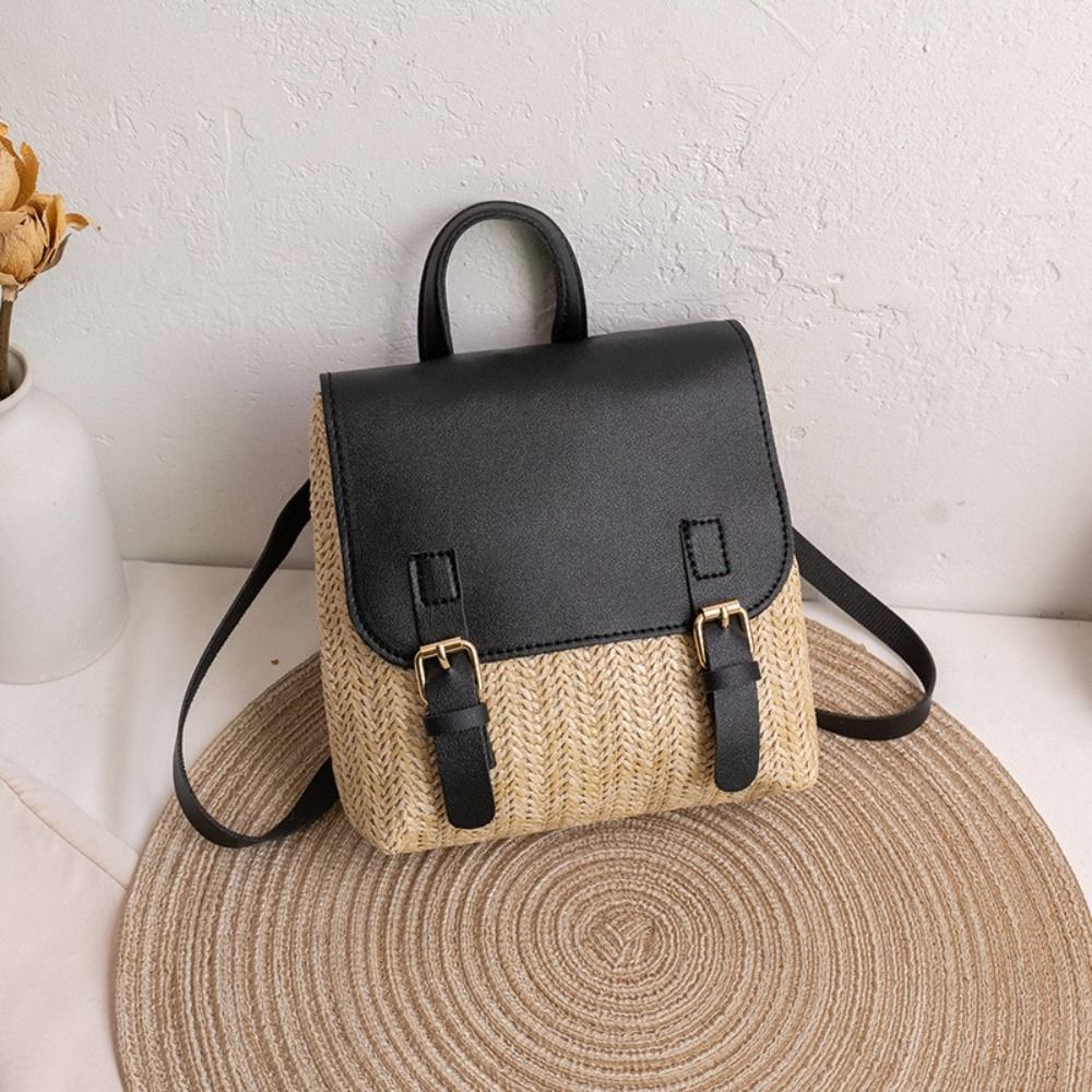 Versatile Bag PU Leather Straw - Vintage Fashion Looks 评论和价格