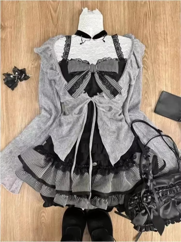 Japanese Kawaii Vintage 3 Piec - Vintage Fashion Knitwear 评论和价格