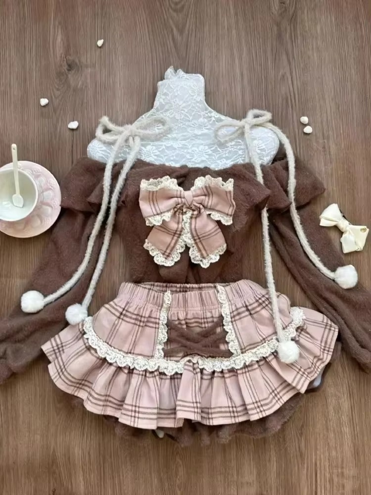 Japanese Kawaii Vintage 3 Piec - Vintage Fashion Knitwear 评论和价格
