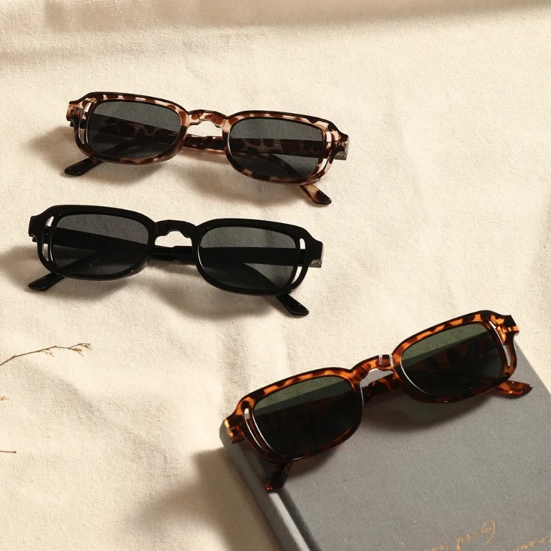 Luxurious Rectangle Sunglasses - Vintage Fashion Streetwear 评论和价格
