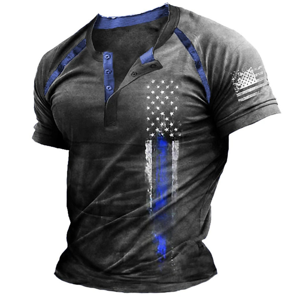 Funny 3D American Flag Print M - Vintage Fashion For Men 评论和价格