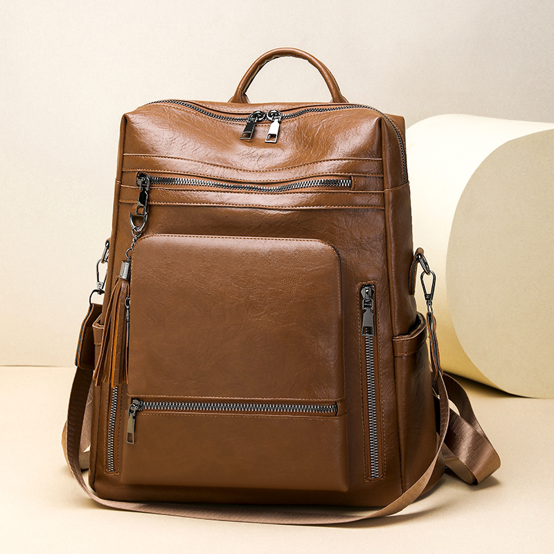 Vintage Leather Look Backpack  - Vintage Fashion Looks 评论和价格