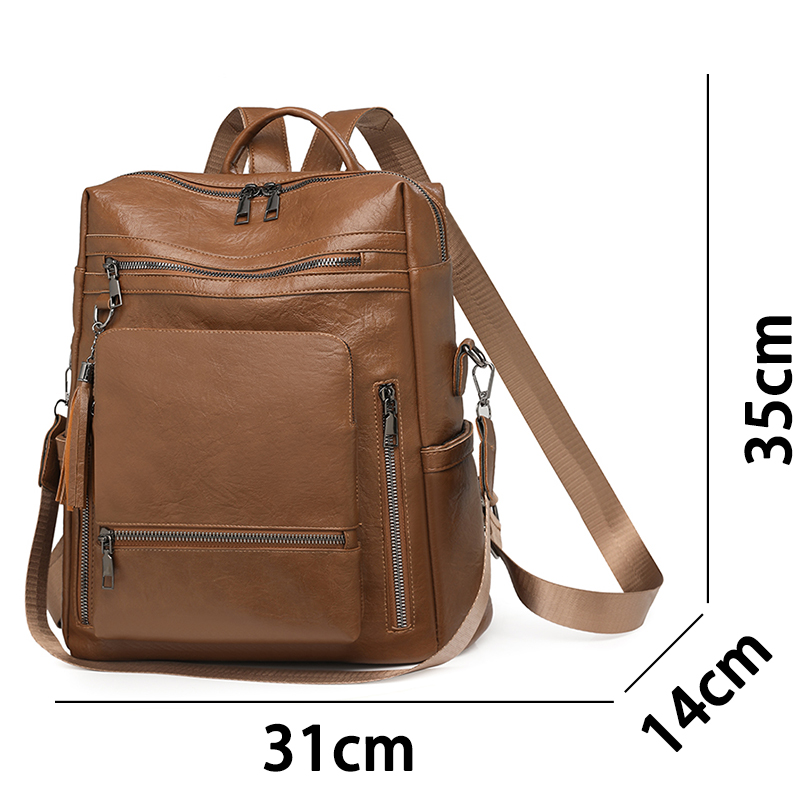 Vintage Leather Look Backpack  - Vintage Fashion Looks 评论和价格