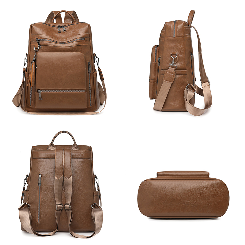 Vintage Leather Look Backpack  - Vintage Fashion Looks 评论和价格