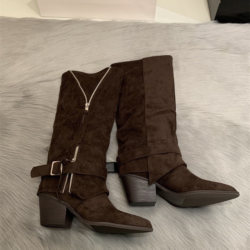Women's Boots Vintage Suede Le - Vintage Fashion Streetwear 评论和价格