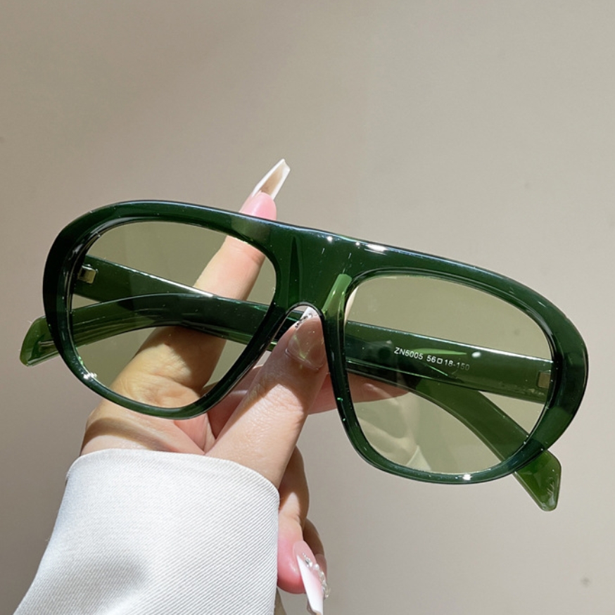 New Oversized Pilot Sunglasses - Vintage Fashion Streetwear 评论和价格