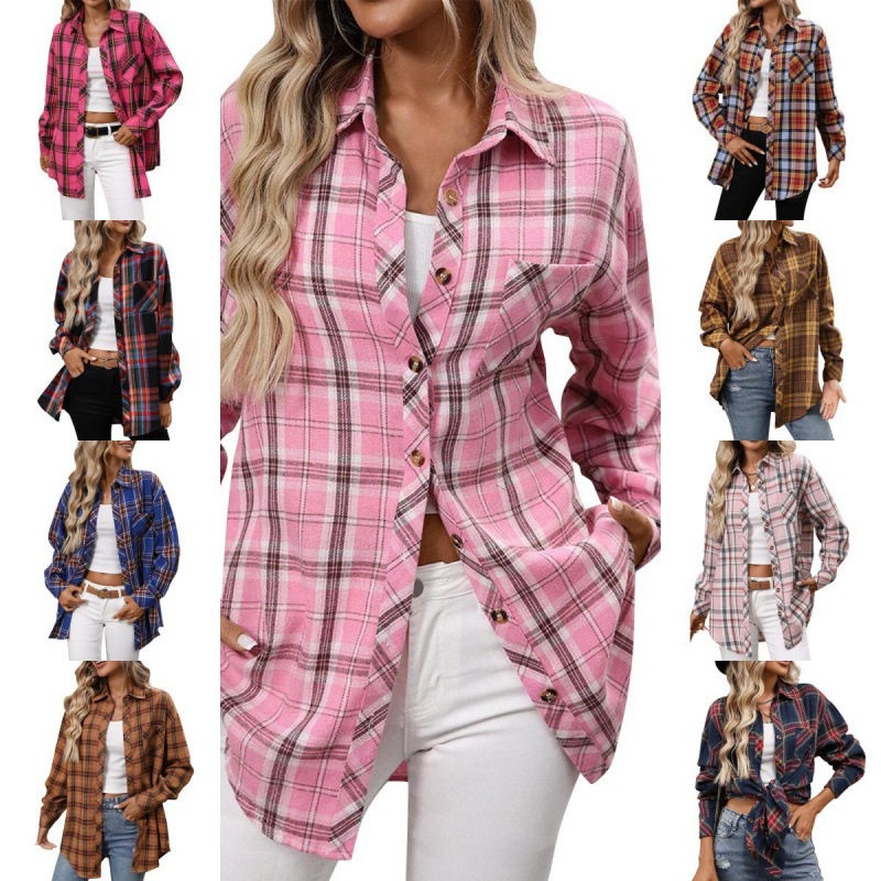 Vintage Plaid Long Sleeve Wome - Vintage Fashion Hong Kong 评论和价格